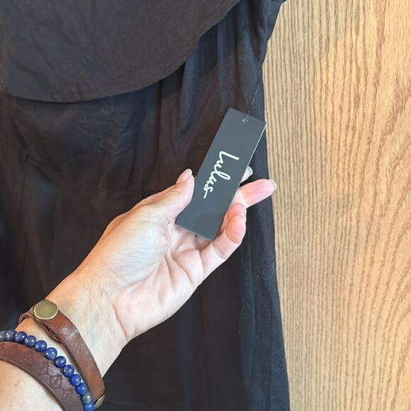 LULUS Sun-Kissed Memories One-Shoulder Ruffled Linen Blend Midi Dress *NEW* - Picture 7 of 16